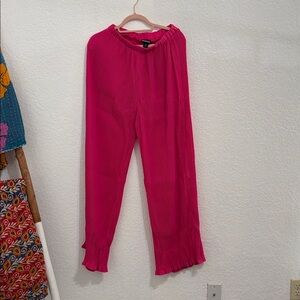 PrettyLittleThing Vibrant Pink Wide Leg Pants
